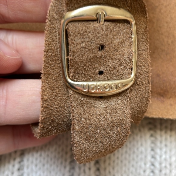 Women’s sz 8 Yokono leather sandals. Between the tow open heel buckle tan Spain - Picture 6 of 11